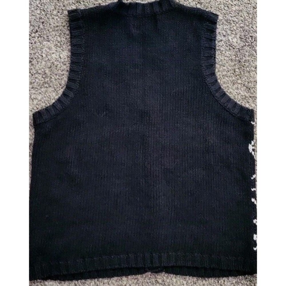 Vintage Tiara Cottage Embroidered Knit Sweater Vest Halloween Women's Large 90's - Picture 9 of 9